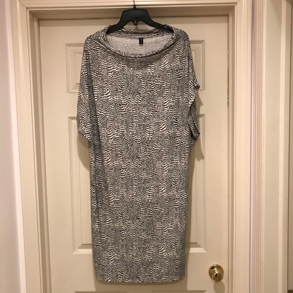 Norma Kamali Black and White Patterned Dress